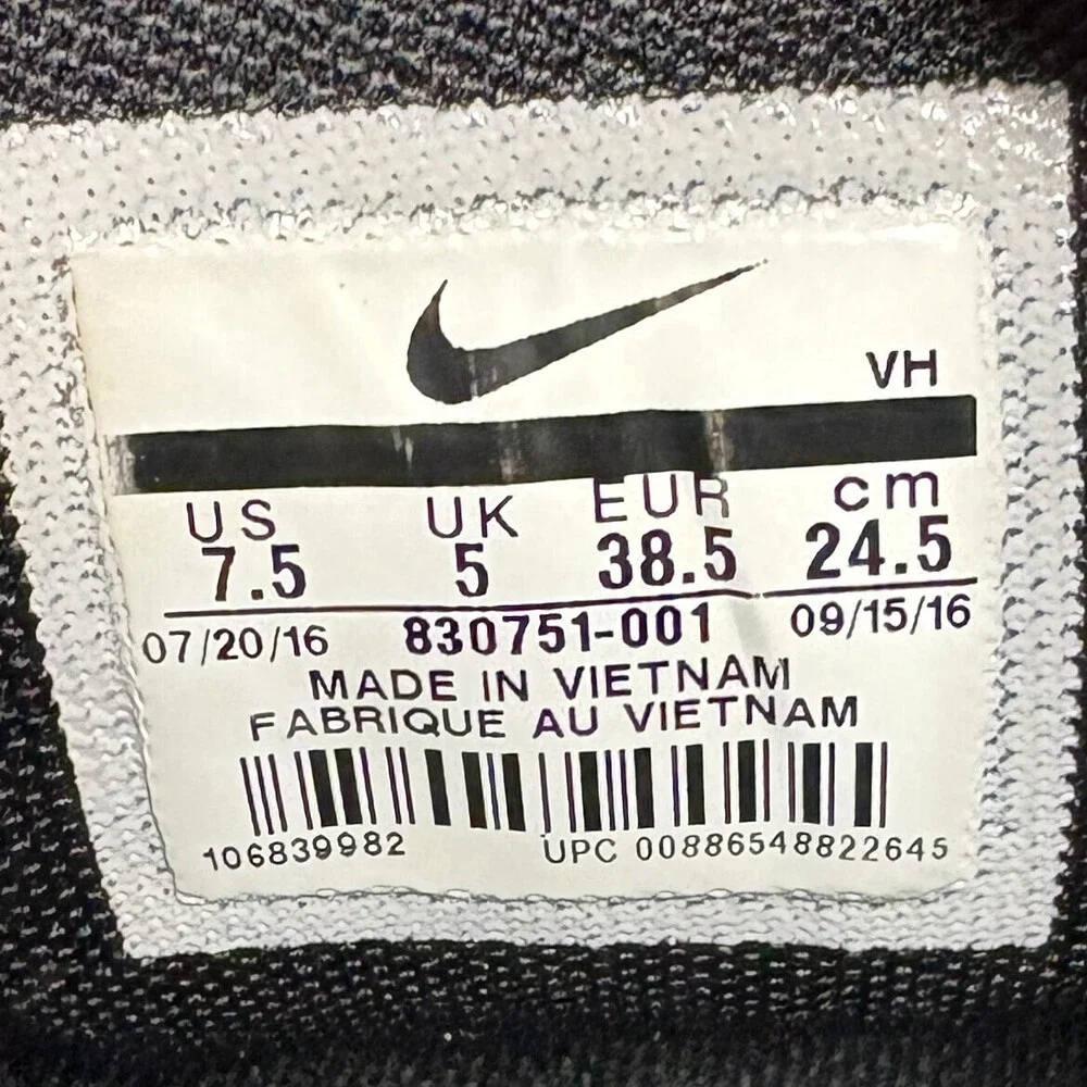 Nike Flex 2016 Run Black Womens US Size 7.5 EUR 38.5 830751-001 Running Shoes